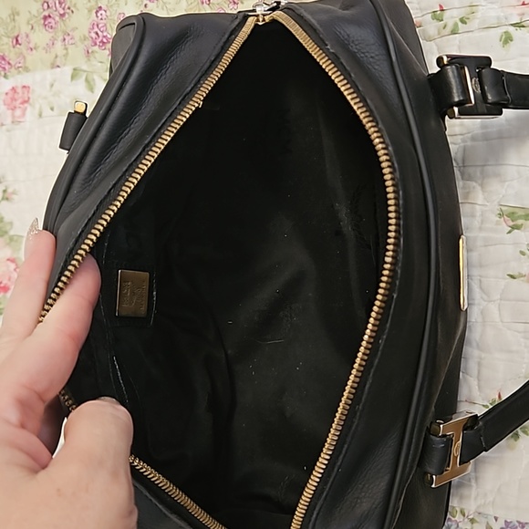 MCM Refurbished Matte Black Leather Boston Bag - Picture 10 of 11